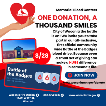 Highlight City of Waconia Battle of the Badges Blood Drive